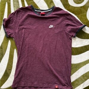 Nike Burgundy Tee with White Logo